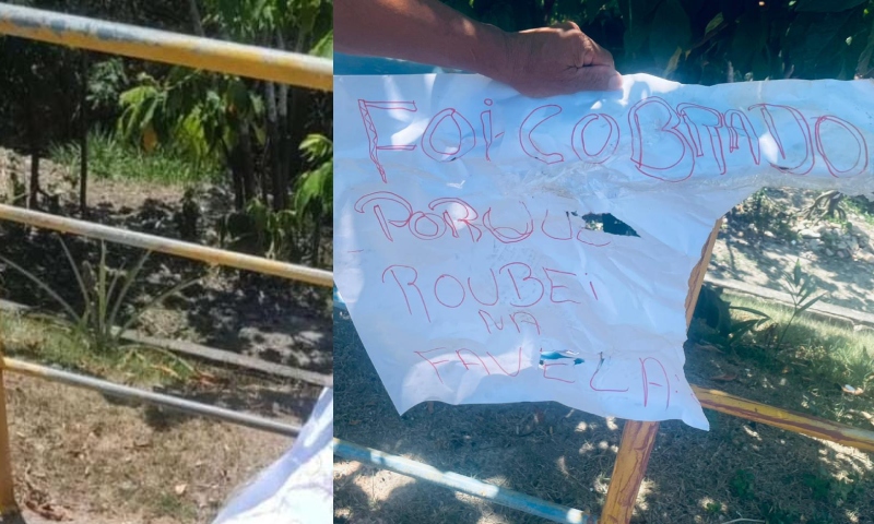 C0rpo é encontrado ao lado de bilhete no bairro Glória: “Fui cobrado porque roubei na favela”; veja