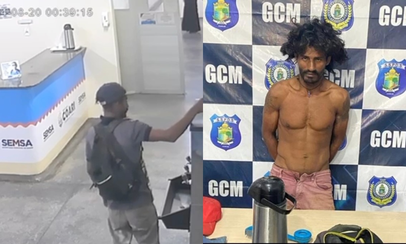 Na “larica?”: homem é flagrado roub4ndo garrafa de café em hospital no AM; veja vídeo