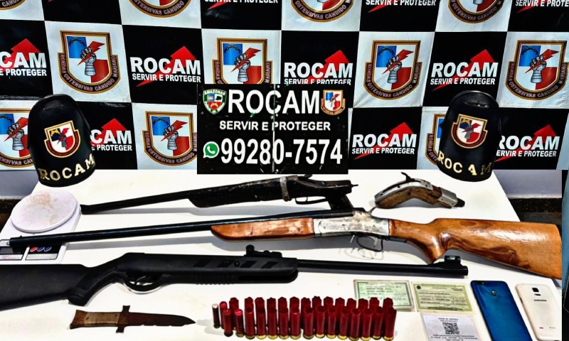 Operação Águas Seguras: em duas ações distintas, policiais apreendem entorpecentes e armas de fogo no AM