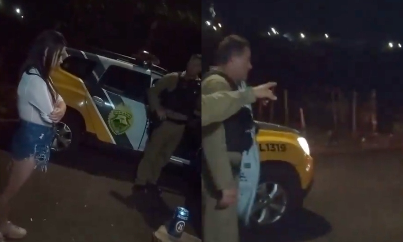 Policial ‘valentão’ é filmado esp4ncand0 mulher durante abordagem; veja vídeo
