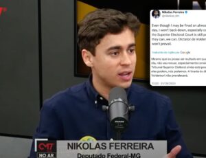 Exclusivo: Nikolas Ferreira afirma no CM7 no Ar: "O Brasil não bloqueia sinal de celular em presídio, mas consegue derrubar o Twitter"