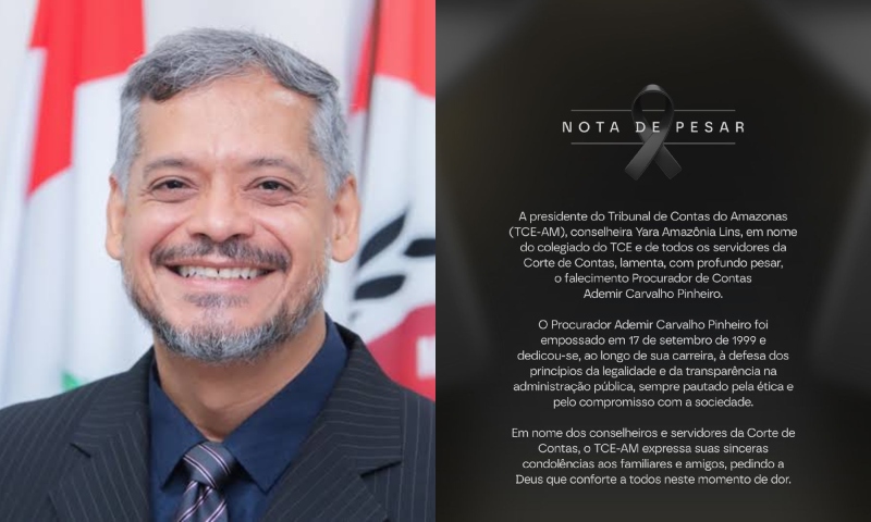 Ademir Carvalho Pinheiro, Procurador de Contas do TCE-AM, m0rre em São Paulo