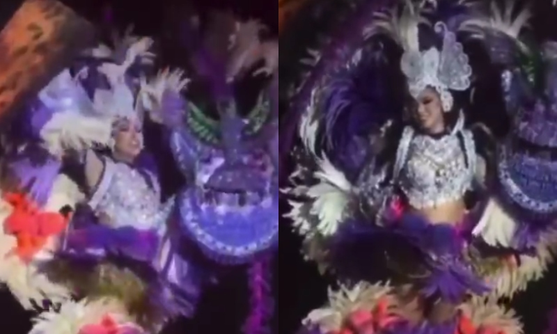 Porta-cores quase despenca de alegoria no Festival de Cirandas em Manacapuru; veja vídeo