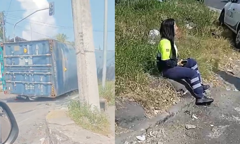 Urgente: carreta tomba e esm4ga carro próximo ao Porto do Chibatão; veja vídeos