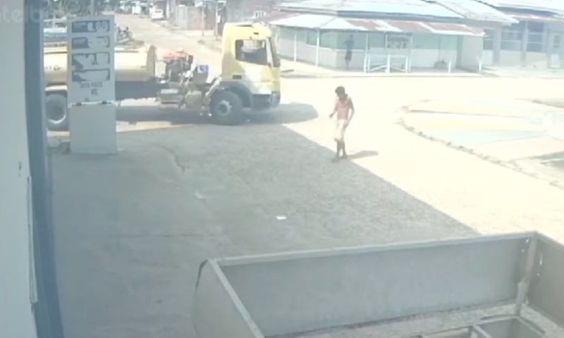 Tragédia: mendigo m0rre esm4gado por caminhão-pipa em Anori, interior do AM; veja vídeo