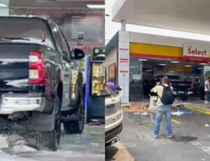 Motorista embriagado deixa feridos após invadir loja de conveniência com Hilux em Manaus; veja vídeo