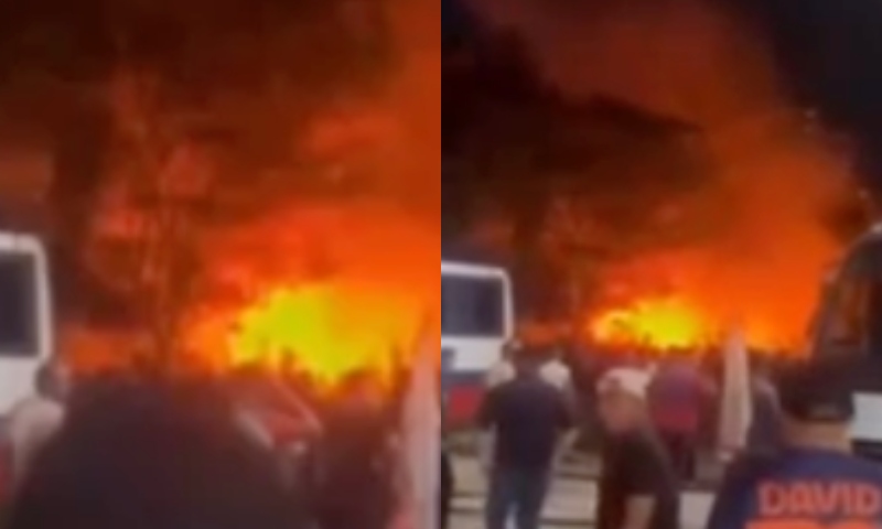 Urgente: incêndio de grandes proporções é registrado em Flores; veja vídeo