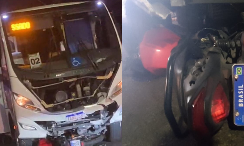 Acidente entre micro-ônibus e moto deixa duas pessoas m0rtas no bairro Alvorada; veja vídeos