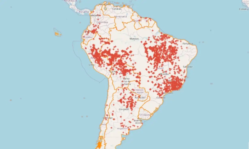 Brasil concentra 71,9% das queimadas na América do Sul nas últimas 48h
