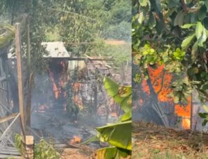 Incêndio destrói casa de madeira e ameaça se espalhar por vegetação em Manacapuru; veja vídeo
