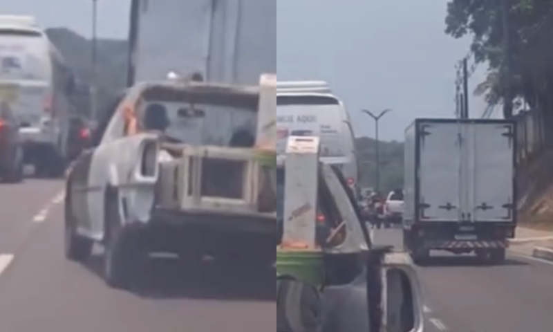 Com pedaço de p4u e terç4do, motoristas se enfrentam durante br1ga de trânsito em Manaus; veja vídeo
