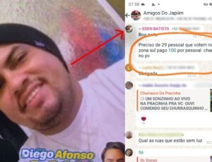 Compra de voto: cabo eleitoral de Diego Afonso oferece dinheiro em grupos de Whatsapp; ouça áudio