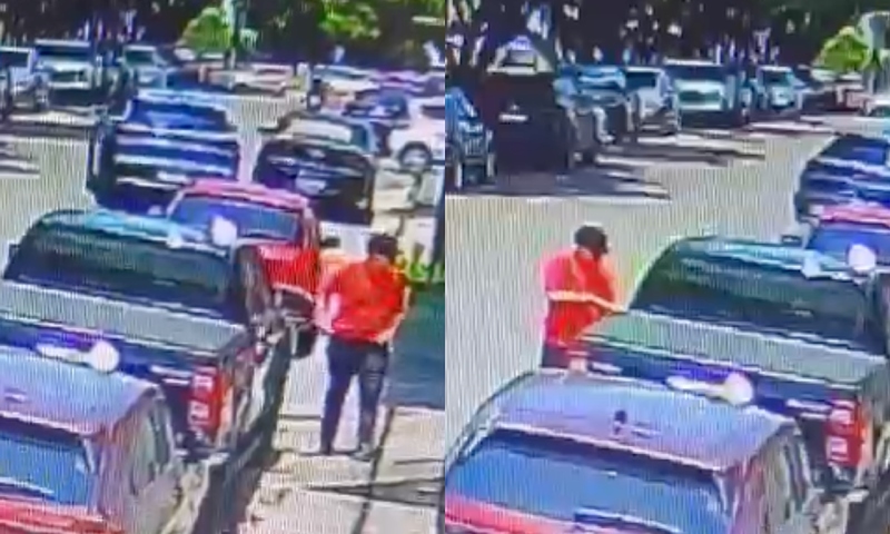 Ladrão de carro é flagrado roubando picape em frente à academia Spazio no Dom Pedro; veja vídeo