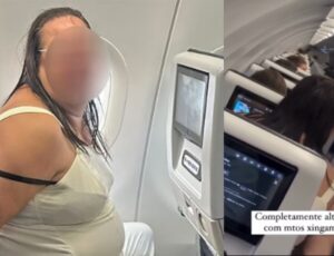 'Se beber, não decole': mulher embriagada surta, c0spe em comissários e diz que avião vai cair; veja vídeo