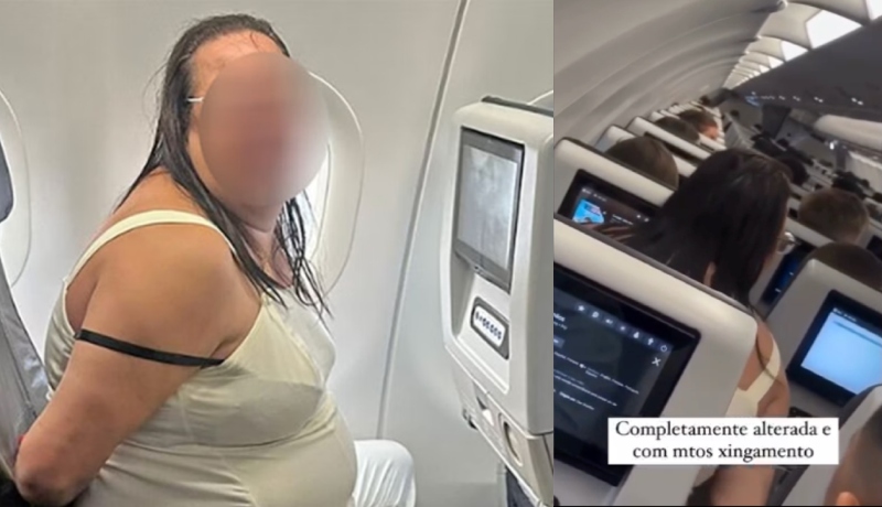 ‘Se beber, não decole’: mulher embriagada surta, c0spe em comissários e diz que avião vai cair; veja vídeo