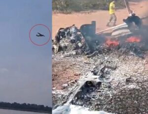 FAB derruba avião clandestino que invadiu território brasileiro: "caiu na BR-319"; veja vídeo