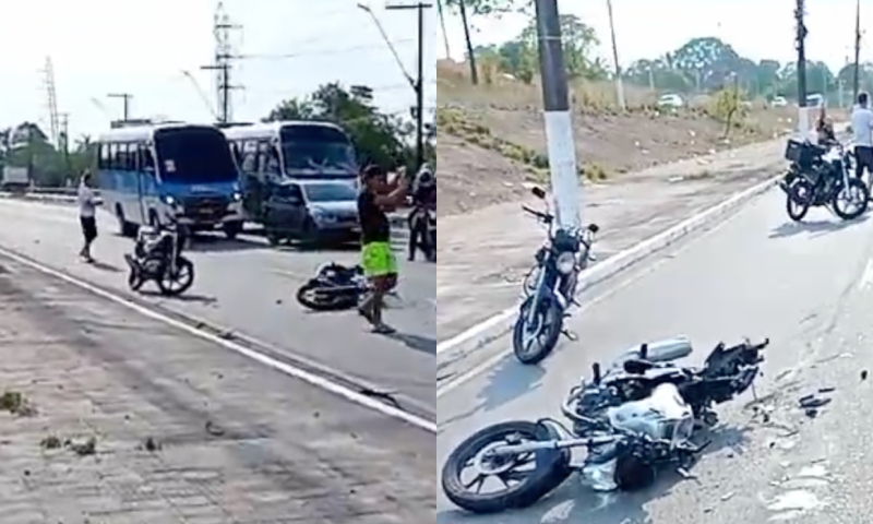 Urgente: motoqueiro é esmag4d0 por carreta no calçadão do Distrito; veja vídeos