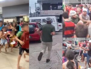 Urgente: funcionário do DB é agred1do por militantes da passeata do PT em Manaus após crianças roubarem supermercado; veja vídeos