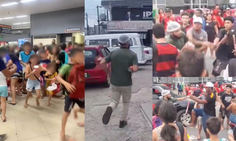 Urgente: funcionário do DB é agred1do por militantes da passeata do PT em Manaus após crianças roubarem supermercado; veja vídeos