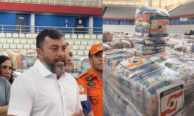 Governador Wilson Lima acompanha envio de alimentos e água potável para comunidades rurais em Manaus