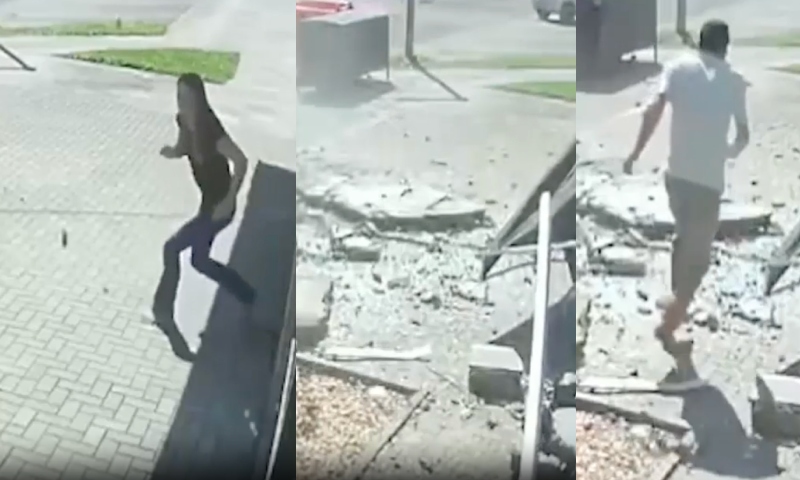 Desesper4dor: vídeo mostra momento que muro des4ba sobre mulher; veja