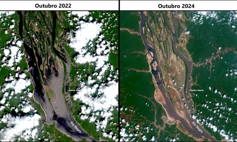 Seca extrema: nível do Rio Negro continua baixando e atinge 12,17 metros