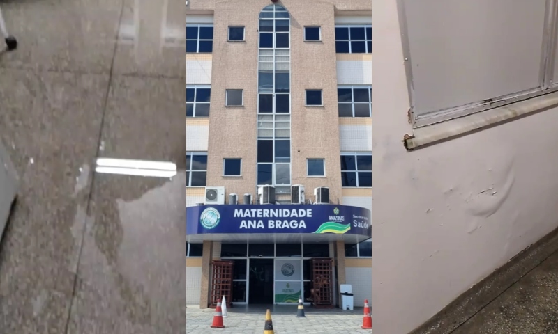 Maternidade Ana Braga fica alagada durante chuva em Manaus e expõe descaso da Secretaria de Saúde do AM; veja vídeo