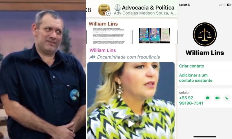 William Lins, enteado de Maria do Carmo, espalha conteúdo difamatório e criminoso contra dona do CM7