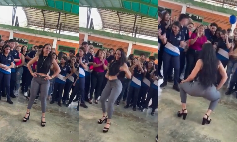 Professora ‘boazuda’ leva alunos à loucura ao mostrar rebolado durante gincana e divide opiniões; veja vídeo