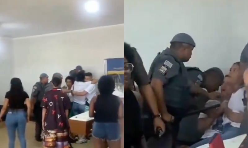 Policiais valentões invadem velório e espancam familiares de jovem morto; veja vídeo