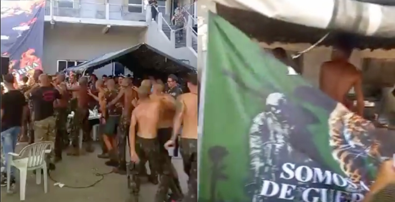 Militares são flagrados dando festa regada de cachaça e “proibidão” durante expediente em quartel; veja