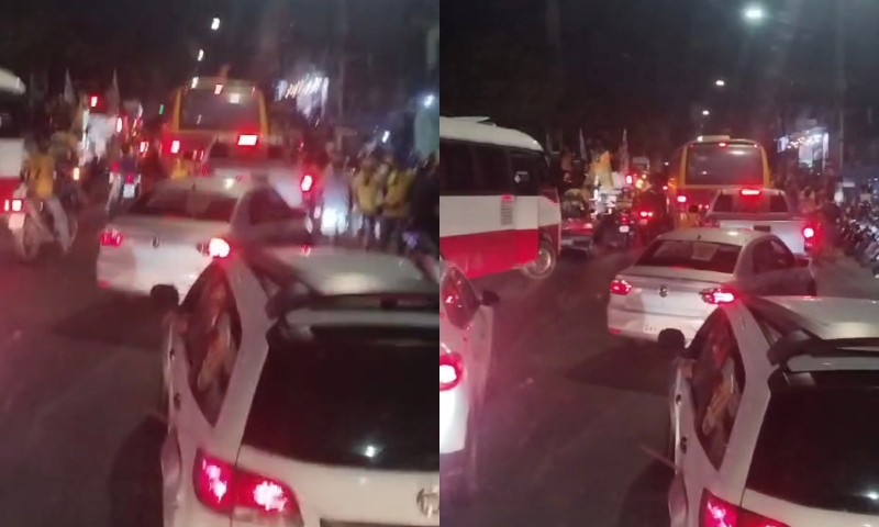 Trabalhador reclama do engarrafamento provocado pela carreata de Alberto Neto na avenida Itaúba: “palhaçada”; veja vídeo