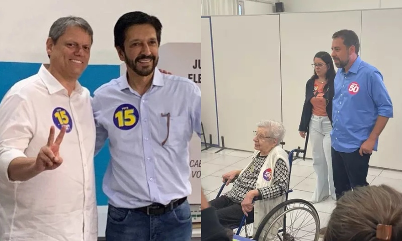 Ricardo Nunes e Boulos votam durante o 2º turno em São Paulo