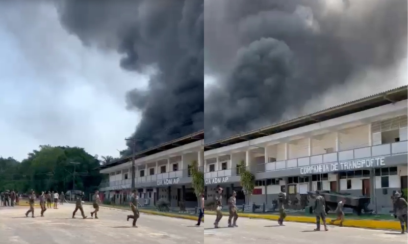 Pânico e correria: veja desespero de soldados durante incêndio no CMA em Manaus; veja vídeo