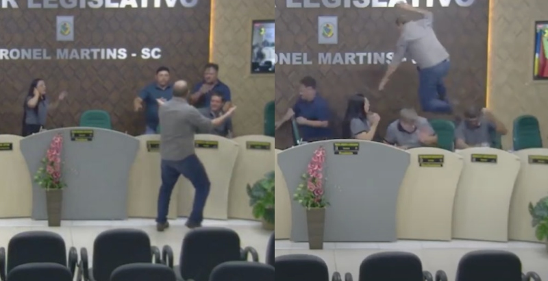 Sessão na Câmara Municipal termina em ‘porradão’: “Vereador baba-ovo!”; veja vídeo