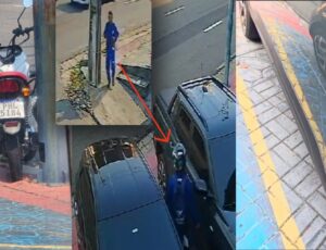 "Cuidado, motoristas!": Na maldade, motoqueiro invejoso está arranhando carros no Vieiralves; veja vídeo