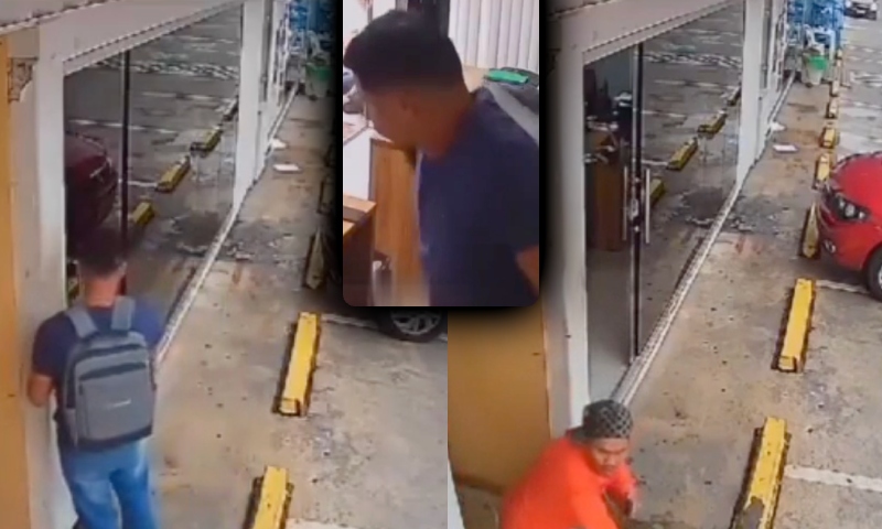Trabalhador deficiente é arrastado por bandidos em posto de gasolina em Manaus; veja vídeo