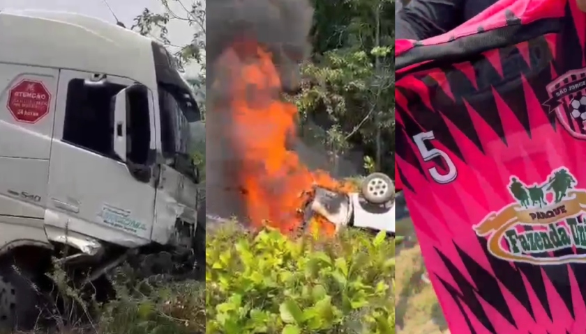 Grave acidente entre carreta e caminhonete na BR-174 deixa uma pessoa morta; veja