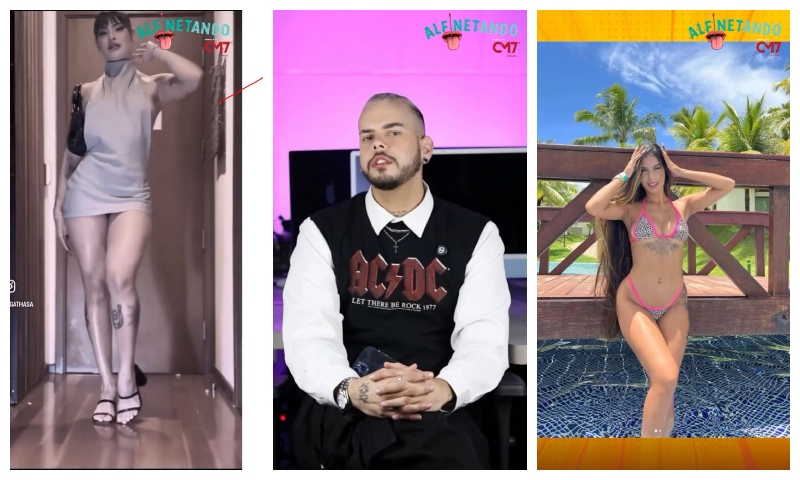 POLÊMICA: blogueira Agatha Sá, namorada de Filipe Ret, é atacada por causa de vestidinho cinza em Manaus