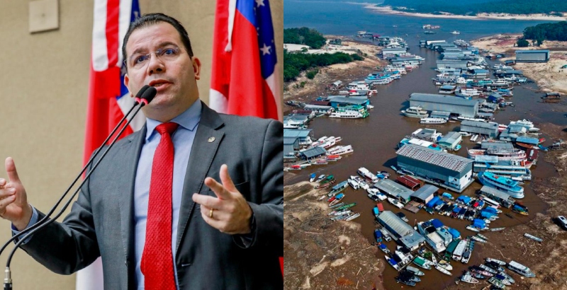 Wilker Barreto critica falta de ação do Governo do AM na maior seca da história: “O povo está bebendo água com lama!”; veja