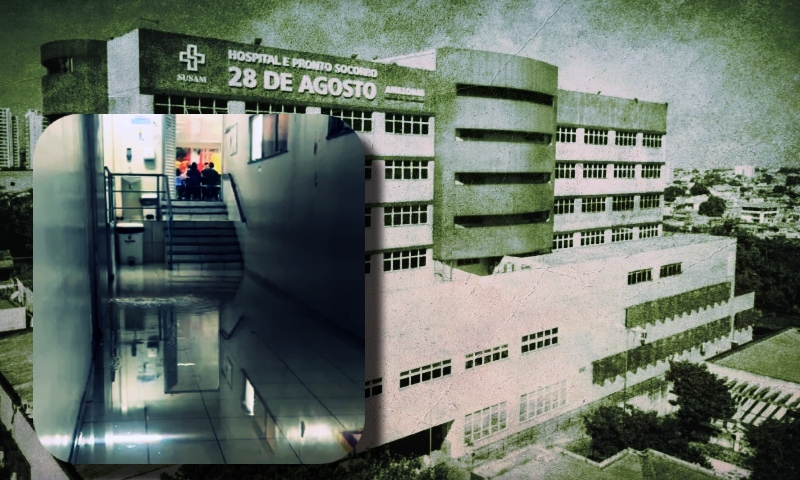 Urgente: Hospital 28 de Agosto fica alagado durante chuva e pacientes se desesperam com medo de outro apagão; veja vídeo