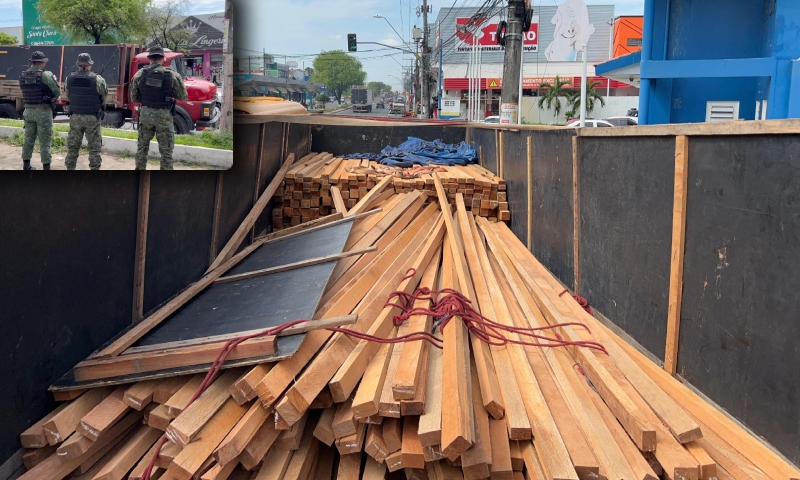 “A casa caiu”: amigos no Jorge Teixeira são flagrados com caminhão cheio de madeira ilegal; veja vídeo