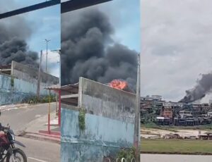 Incêndio atinge antiga usina da Amazonas Energia em Tefé-AM; veja vídeos