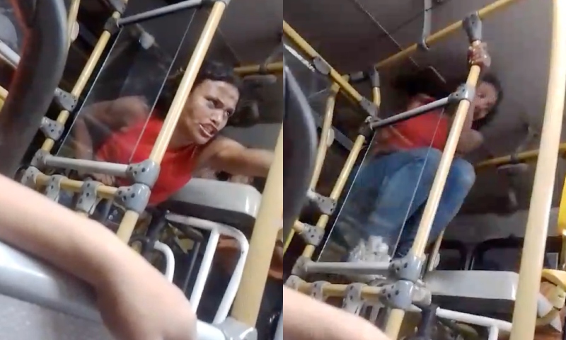 Venezuelana pula catraca de ‘busão’ em Manaus e faz barraco: “devuelve mi $ 10 dólares, mano!”; veja vídeo