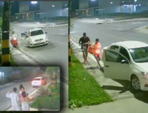 Assaltantes derrubam família de moto e abusam de mulheres em Manaus; veja vídeo