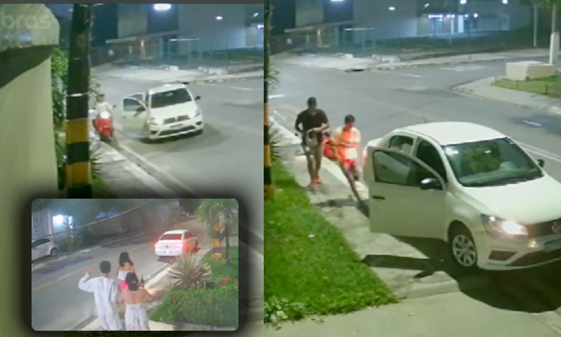 Assaltantes derrubam família de moto e abusam de mulheres em Manaus; veja vídeo