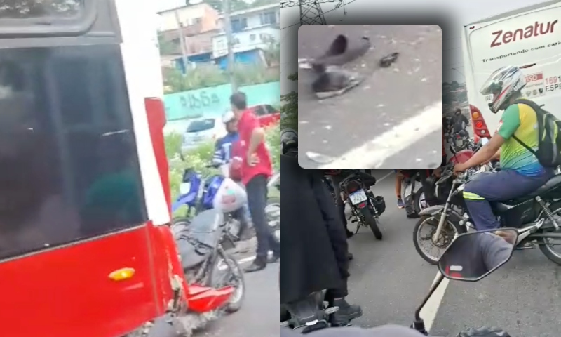 Urgente: irmãos venezuelanos sofrem grave acidente de moto na Avenida das Torres; veja vídeo