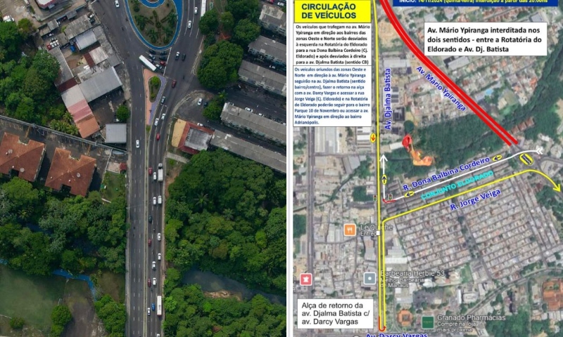 “Atenção, motoristas!”: avenida Mário Ypiranga vai ficar interditada a partir desta quinta-feira (14/11)