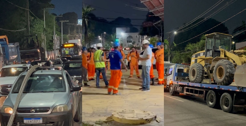 Obras interditam trecho da av. Mário Ypiranga; confira os desvios e alterações no transporte público