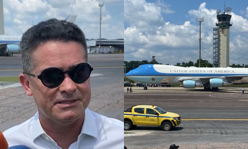 Prefeito David Almeida anuncia Conferência Municipal do Clima durante chegada de Biden a Manaus; veja vídeo